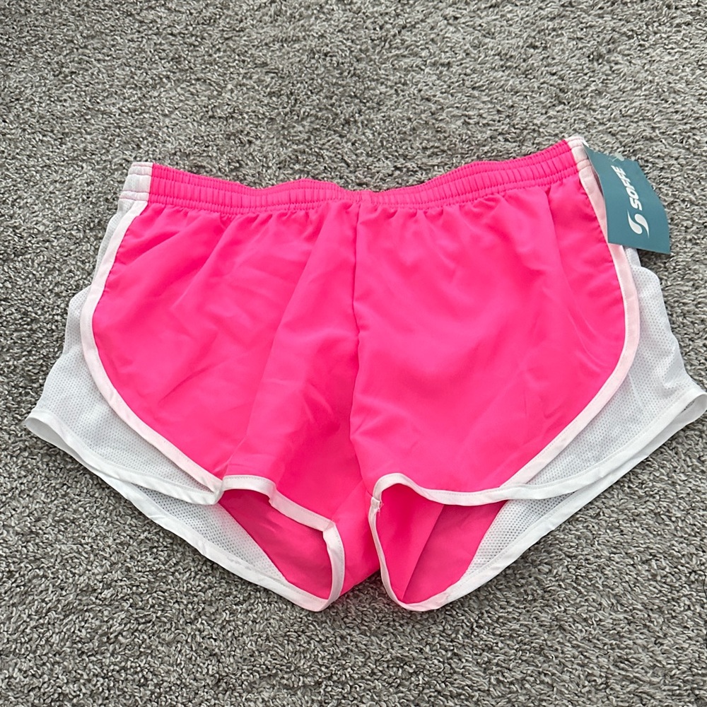 Soffe Pink Low Rise Shorts with White Trim